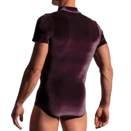 BODY MANCHES COURTES VIOLET VELOURS PULLOVER M2234 - MANSTORE