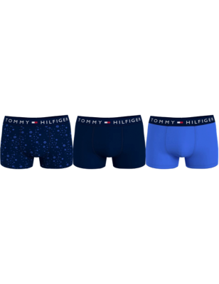 PACK DE 3 BOXERS TRUNK BLEU MARINE/ BLEU CLAIR / BLEU FLOCONS - UM0UM02717 - TOMMY HILFIGER