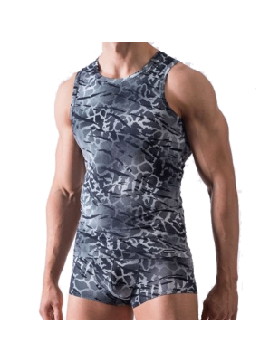 DEBARDEUR CAMOUFLAGE GRIS - M456 SLIM TANK - MANSTORE