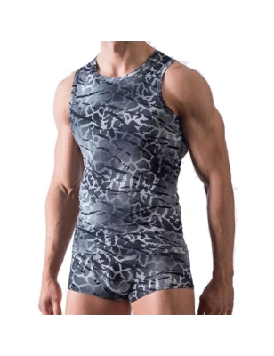 DEBARDEUR CAMOUFLAGE GRIS - M456 SLIM TANK - MANSTORE