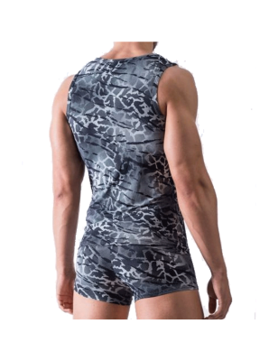 DEBARDEUR CAMOUFLAGE GRIS - M456 SLIM TANK - MANSTORE