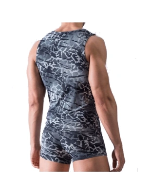 DEBARDEUR CAMOUFLAGE GRIS - M456 SLIM TANK - MANSTORE