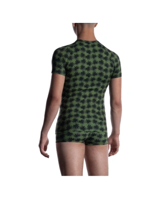T-SHIRT V-NECK KAKI/VERT M800 - MANSTORE