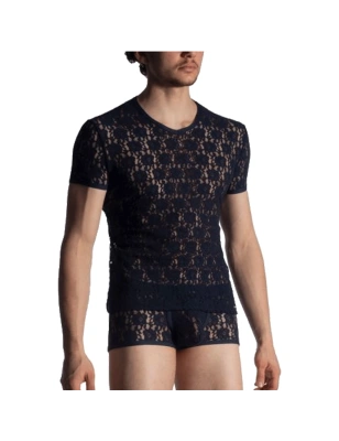T-SHIRT MARINE EN DENTELLE POLYAMIDE TOWER STRING M853 - MANSTORE