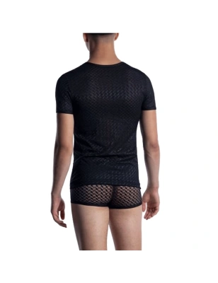 BODY STRING NOIR COL ROND EN DENTELLE NOIRE M2053 - MANSTORE