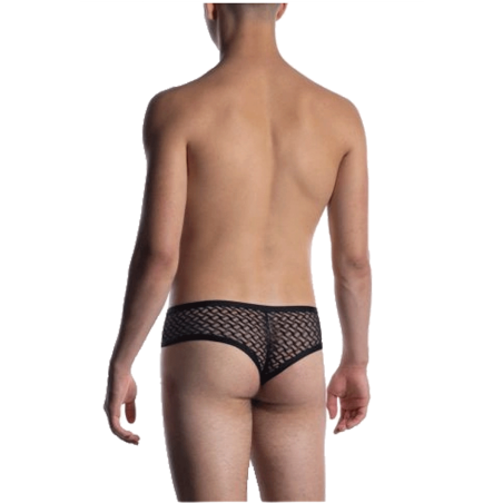 SLIP CHEEKY BRIEF DENTELLE NOIR M2053 - MANSTORE