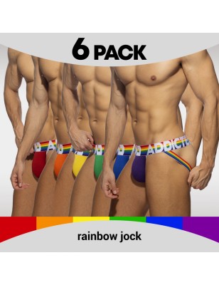 PACK DE 6 JOCK STRAPS COULEUR ARC EN CIEL AD1144P - ADDICTED