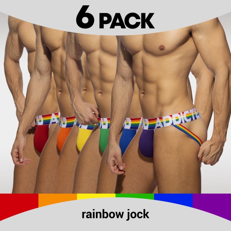 PACK DE 6 JOCK STRAPS COULEUR ARC EN CIEL AD1144P - ADDICTED