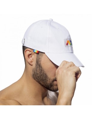 CASQUETTE BLANCHE LOGO ARC EN CIEL AD1118 - ADDICTED