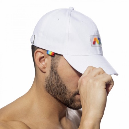 CASQUETTE BLANCHE LOGO ARC EN CIEL AD1118 - ADDICTED