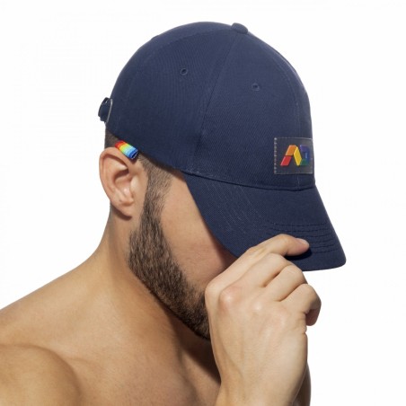 CASQUETTE BLEU MARINE LOGO ARC EN CIEL AD1118 - ADDICTED