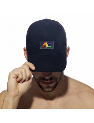 CASQUETTE NOIRE LOGO ARC EN CIEL AD1118 - ADDICTED