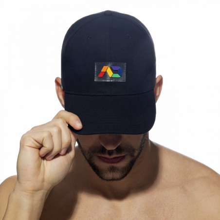 CASQUETTE NOIRE LOGO ARC EN CIEL AD1118 - ADDICTED