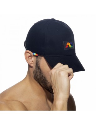 CASQUETTE NOIRE LOGO ARC EN CIEL AD1118 - ADDICTED