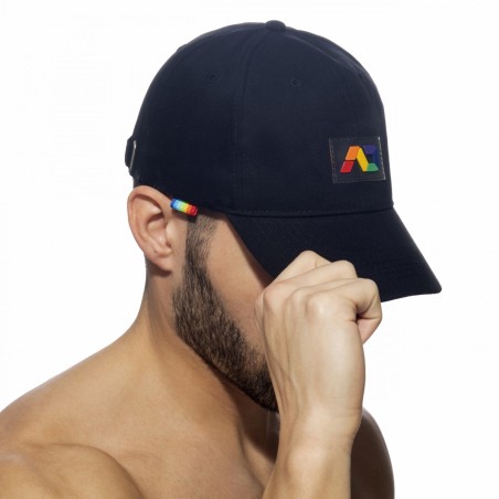 CASQUETTE NOIRE LOGO ARC EN CIEL AD1118 - ADDICTED