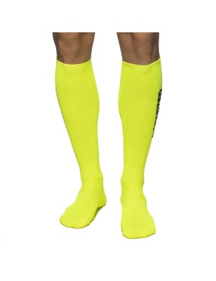 CHAUSSETTES TRES HAUTES JAUNE FLUO AD1155 - ADDICTED