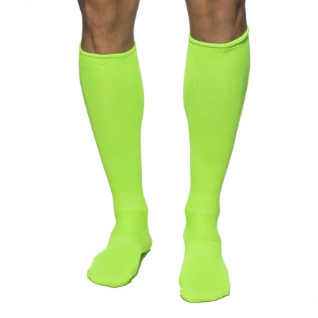 CHAUSSETTES TRES HAUTES VERT FLUO AD1155 - ADDICTED