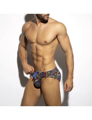 SLIP DE BAIN ZIP LABYRINTHE NOIR 2115  – ES COLLECTION