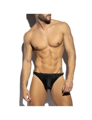 SLIP DE BAIN NOIR EFFET SERPENT 2226 - ES COLLECTION