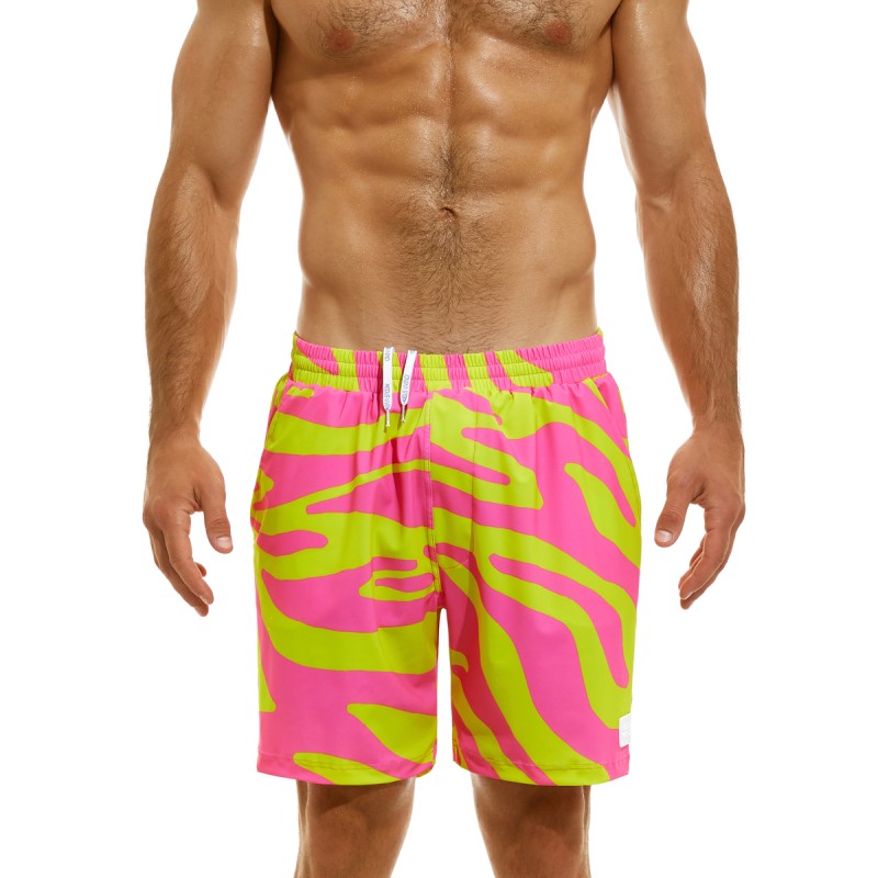 BERMUDA DE BAIN TIGER JAUNE/ROSE DS2333 - MODUS VIVENDI