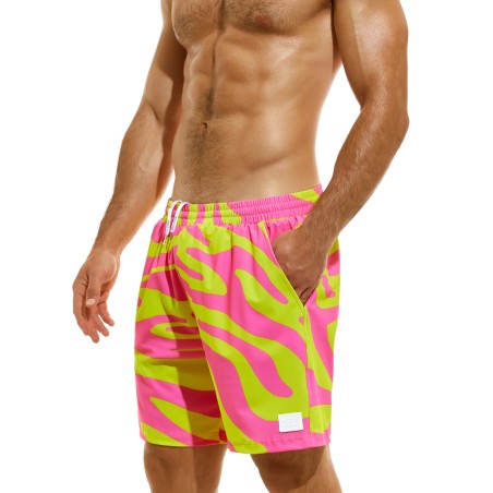BERMUDA DE BAIN TIGER JAUNE/ROSE DS2333 - MODUS VIVENDI