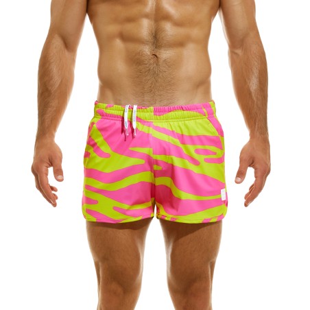 SHORT DE BAIN TIGER JAUNE/ROSE DS2332 - MODUS VIVENDI