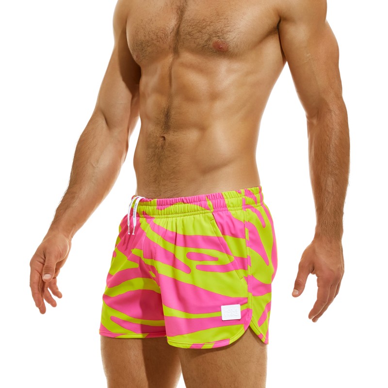 SHORT DE BAIN TIGER JAUNE/ROSE DS2332 - MODUS VIVENDI