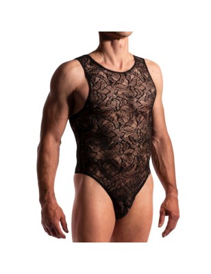 BODY STRING EN DENTELLE NOIR M2275 - MANSTORE