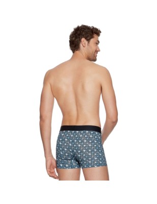 BOXER FLEURI BLEU EN COTON - EP1221H1200 - EDEN PARK