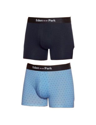 PACK DE DEUX BOXERS MARINE ET BLEU CIEL - EP1221G52P2 - EDEN PARK