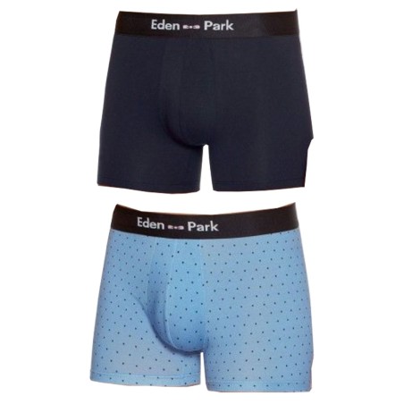 PACK DE DEUX BOXERS MARINE ET BLEU CIEL - EP1221G52P2 - EDEN PARK