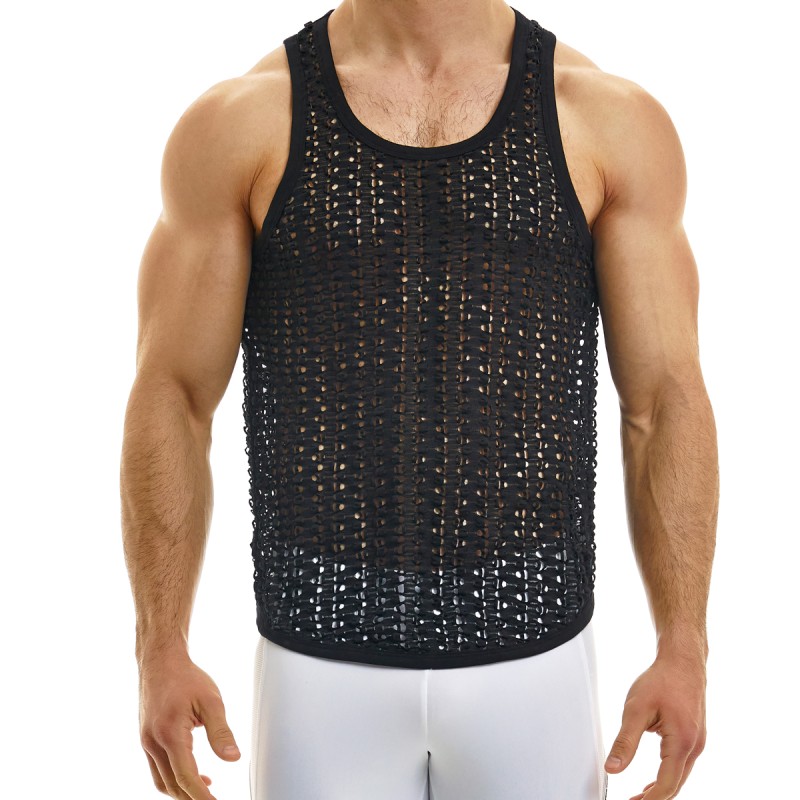 DEBARDEUR AJOURE HOLE NOIR 02331 - MODUS VIVENDI