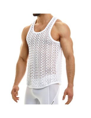 Débardeur homme pur coton Essentials blanc signé Impetus