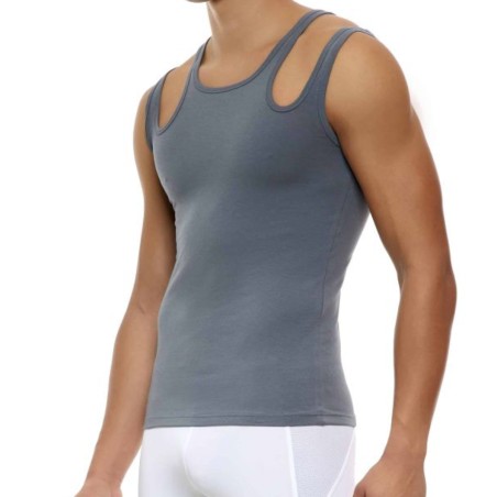 DEBARDEUR DOUBLE BRETELLES HOLE GRIS 02332 - MODUS VIVENDI