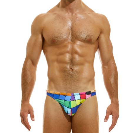 SLIP DE BAIN TAILLE BASSE INCLUSIVE MULTICOLORE BS2312 - MODUS VIVENDI