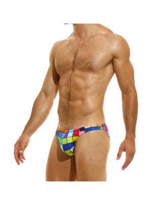 SLIP DE BAIN TAILLE BASSE INCLUSIVE MULTICOLORE BS2312 - MODUS VIVENDI