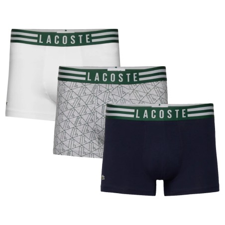 PACK DE 3 BOXERS GRIS/BLANC/MARINE - LACOSTE