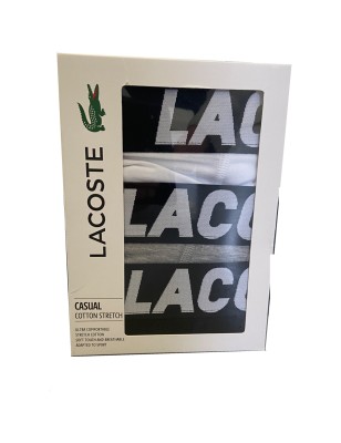 PACK DE 3 BOXERS NOIR/GRIS/BLANC - LACOSTE