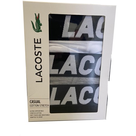 PACK DE 3 BOXERS NOIR/GRIS/BLANC - LACOSTE