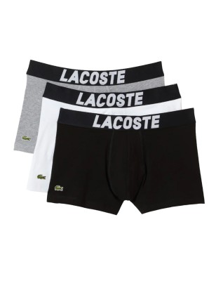 PACK DE 3 BOXERS NOIR/GRIS/BLANC - LACOSTE