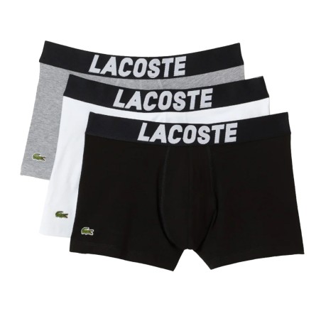 PACK DE 3 BOXERS NOIR/GRIS/BLANC - LACOSTE