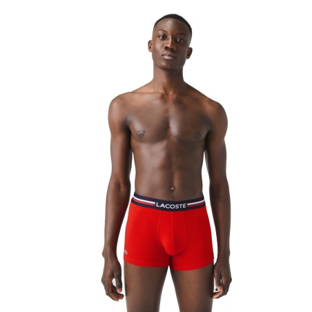 PACK DE 3 BOXERS MARINE/GRIS/ROUGE - LACOSTE