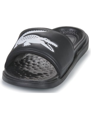 CLAQUETTES CROCO SLIDE NOIR/BLANC - LACOSTE