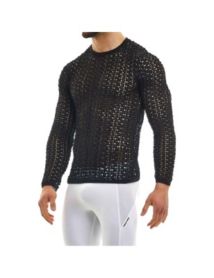 T-SHIRT MANCHES LONGUES HOLE NOIR 02351 - MODUS VIVENDI