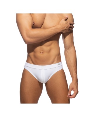 SLIP DE BAIN ALLOVER ZIP BLANC ADF150 - ADDICTED