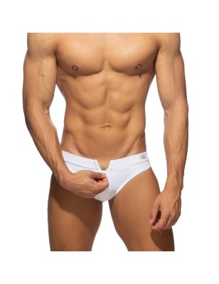 SLIP DE BAIN ALLOVER ZIP BLANC ADF150 - ADDICTED