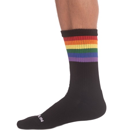 PAIRE DE CHAUSSETTES MI-MOLLET PRIDE NOIR 91741 - BARCODE BERLIN