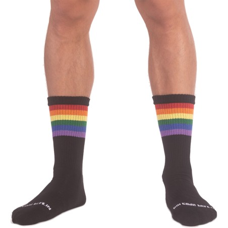 PAIRE DE CHAUSSETTES MI-MOLLET PRIDE NOIR 91741 - BARCODE BERLIN