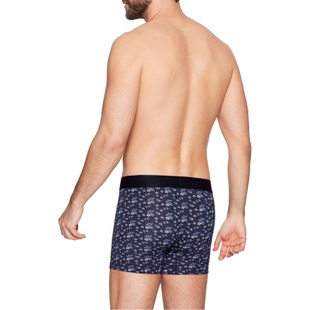 BOXER FLEURI MARINE EN COTON - EP1221H3000 - EDEN PARK