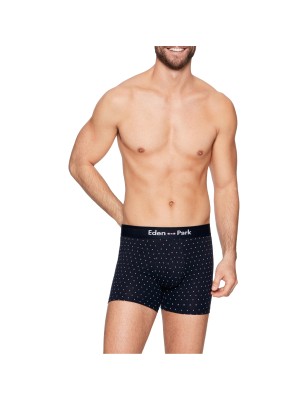 PACK DE DEUX BOXERS  BLEU MARINE/ A POIS - EP1221G52P2 - EDEN PARK